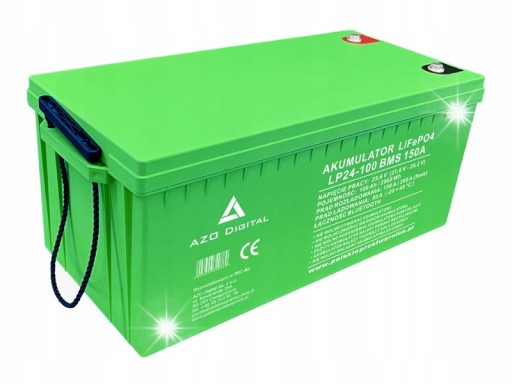 Lifepo4 літієва батарея 100ah 24v 150a bluetooth нагрівальний мат