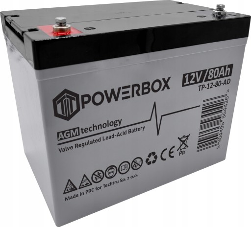 Powerbox акумулятор 12v 80ah agm