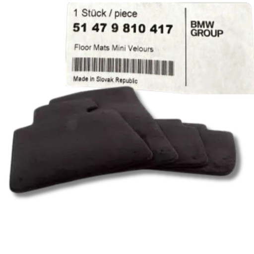 51479810417 - Оригінальні міні r60 велюрові килимки антрацит - комплект 4 шт