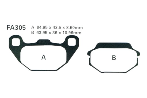 FA305R - Тормозные колодки EBC FA 305 R (2 шт.)