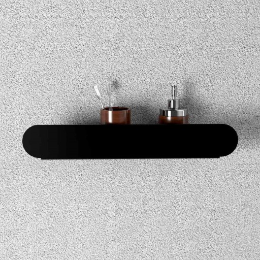Metalowa Półka Łazienkowa Prysznicowa Loft Czarna Ścienna 58 cm