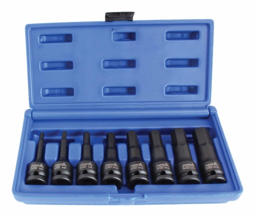 ГОЛОВКИ ШЕСТИГРАННІ УДАРНІ 1/2” H5-H19 8 ШТ A-1MHEX8