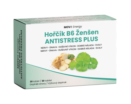 MOVit Horčík B6 Ženšen Antistress PLUS 30 tabliet