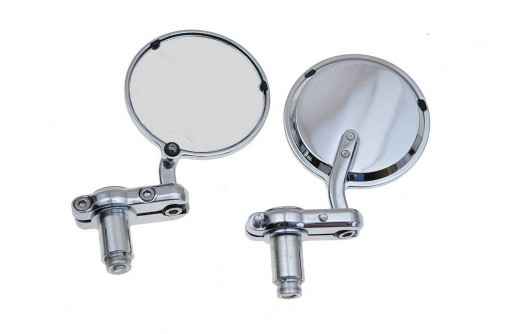 MT079CH - КРУГЛІ ДЗЕРКАЛА В КЕРМО ХРОМ ВЕТЕРАН