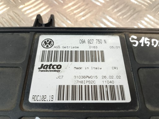control unit gearboxes of the gear 09A927750N AUDI A3 8L 1.9 TDI