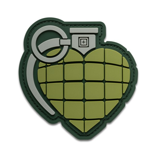 5.11 Grenade Heart Green Patch 92171