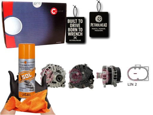 CASCAL10472GS#ECS-PCP+K - Генератор 12v 180a oe bosch casco #petrolhead pro+ kit4