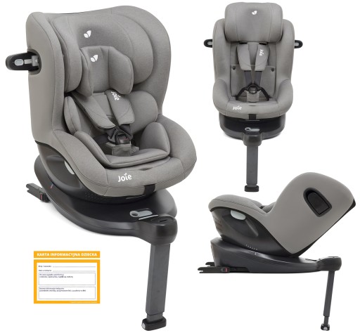 КРІСЛО JOIE І-SPIN І-SIZE 360 ADAC GREY FLANNEL