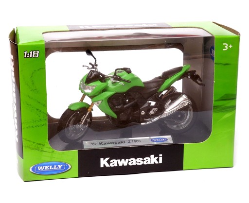 2007 Kawasaki Z1000 gr? Welly Motorrad Modell 1:18 by Welly 