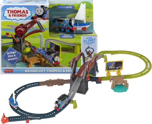 TOMEK I PRZYJACIELE MOST ZWODZONY DUŻY ZESTAW TORÓW FISHER PRICE