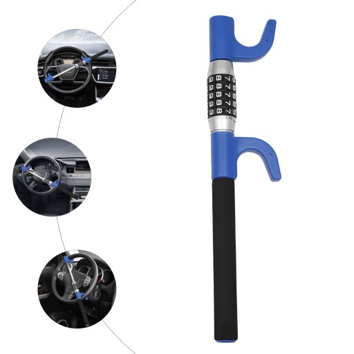 СИНІЙ УНІВЕРСАЛЬНИЙ ЗАМОК РУЛЬОВОГО КОЛЕСА З КОДОМ