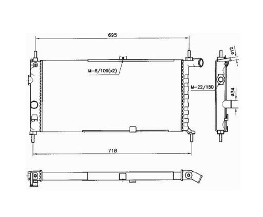 РАДИАТОР OPEL KADETT E 84- 1302029 НОВЫЙ
