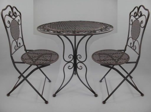 Záhradný nábytok - stôl + 2 stoličky komplet hnedý