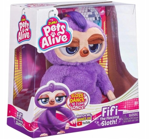 Zuru Pets Alive Інтерактивний лінивець Фіфі ТАНЦЮЄ