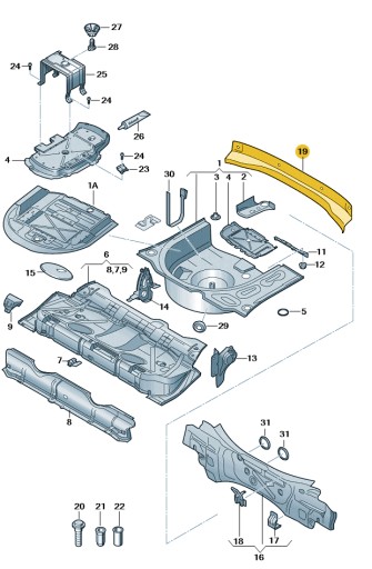 8X0813309 - РЕМІНЬ ЗАДНЬОГО КУЗОВА AUDI A1 ДИЛЕРСЬКИЙ ОРИГ