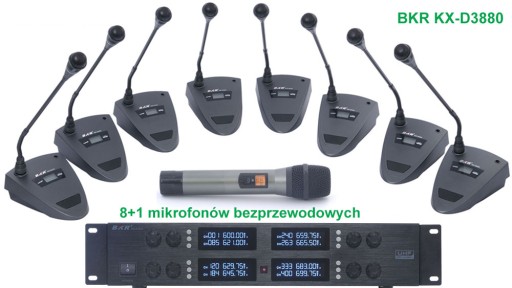Zestaw mikrofonów bezprzewodowych BKR KX-D3880 (8+1)