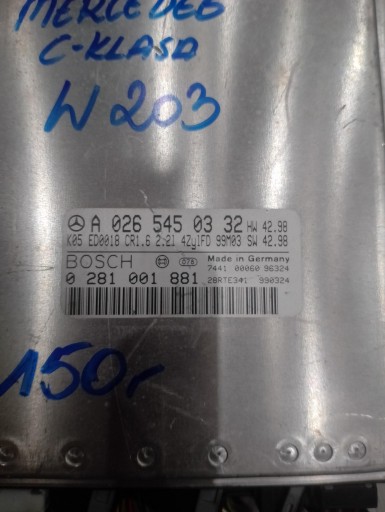 Компьютерный контроллер mercedes w203 c-class 2.2 a0265450332 0281001881