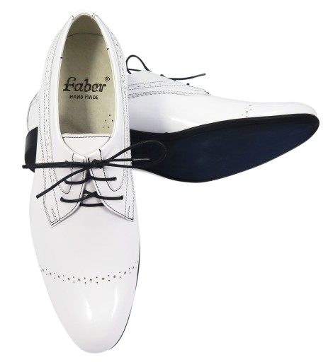 Unikalne białe męskie buty wizytowe Faber T75 r.45 9676727232 Obuwie Męskie Męskie PU ZTVNPU-4