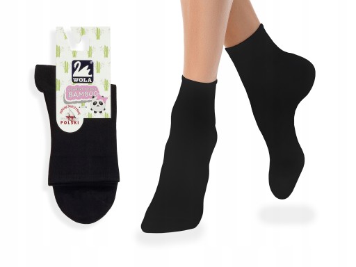 Beztlakové ponožky WOLA Bambus Black G95, 39-41