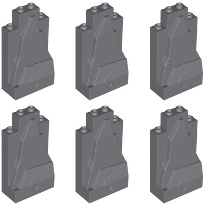 LEGO Szikla Kő Panel 2x4x6 Sötét Szürke 4513326 47847 - 6db