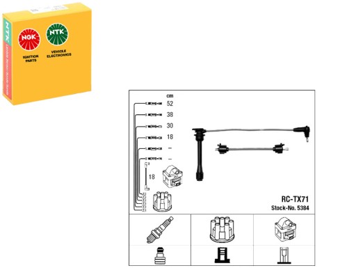 5384 - Комплект кабелів запалювання toyota previa 2.4 01.