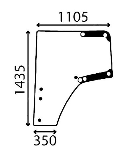 СКЛО ДВЕРІ JOHN DEERE SER-6030 PREMIUM ЛІВЕ L174348