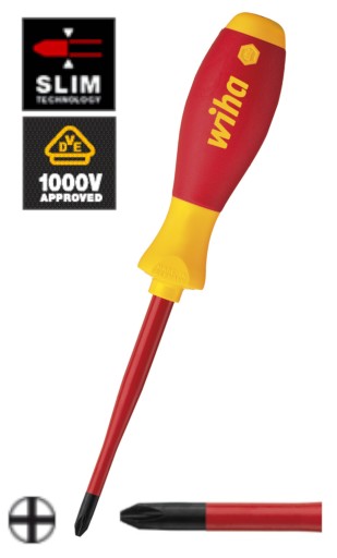 ОТВЕРТКА WIHA SOFTFINISH ИЗОЛИРОВАННАЯ SLIMFIX PHILLIPS PH1 X 80 мм 35393