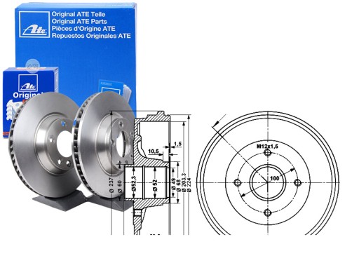 24.0220-3033.1 - КОМПЛЕКТ ГАЛЬМІВНИХ БАРАБАНІВ [ATE]