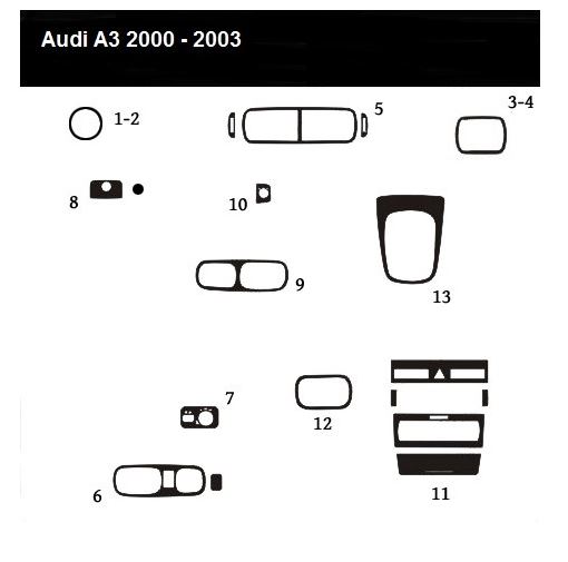 AUDI A3 96/00, облицовка кабины 3D шпона