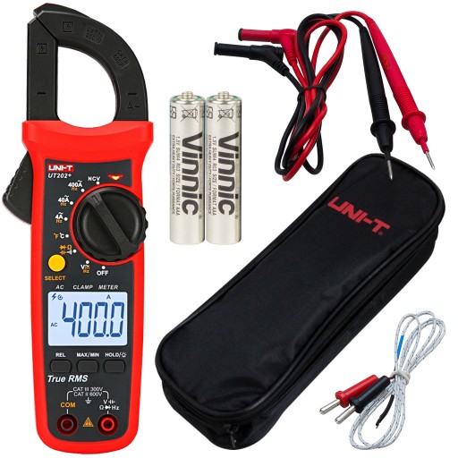 MULTIMETER KLIEŠŤOVÝ MERAČ NAPÄTIA AMPÉRMETER SET UNI-T UT202+