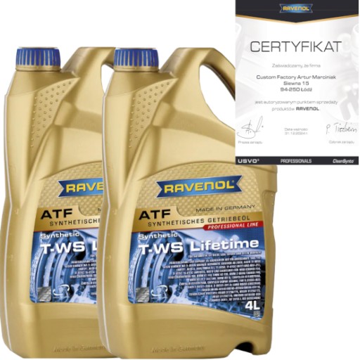 1211106-004 - Ravenol atf t-ws lifetime трансмиссионное масло lexus toyota aisin 8л