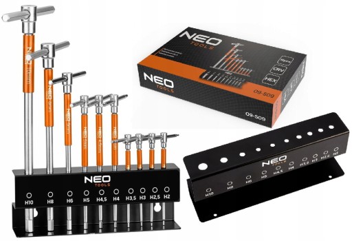 Klucz imbusowy NEO TOOLS zestaw 10 szt. w stojaku 2-10 mm