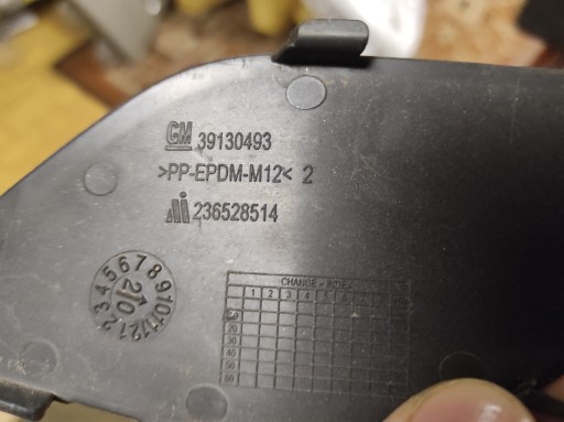 OPEL ASTRA K fedél lökhárítónak 39130493