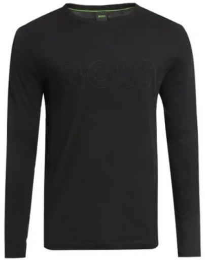 Bawełniany longsleeve męski HUGO BOSS r. M czarna koszulka z długim rękawem