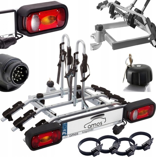 ВЕЛОСИПЕДНА СТІЙКА ДЛЯ ГАКА TITANIUM PLUS 3 BIKES 13PIN