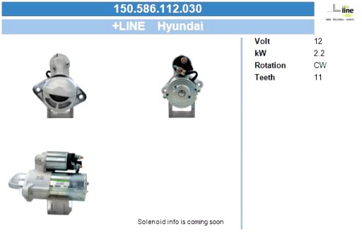 150.586.112.030 - Стартер bv psh hyundai 2,2 квт стартер