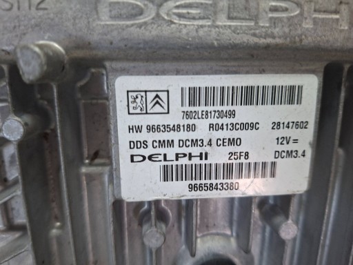 control unit of the engine R0413C009C 9665843380 9663548180 CITROEN PEUGEOT 2.0 HDI