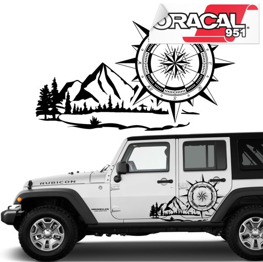 Наклейка на автомобіль Роза Вітрів OFFROAD 60X94