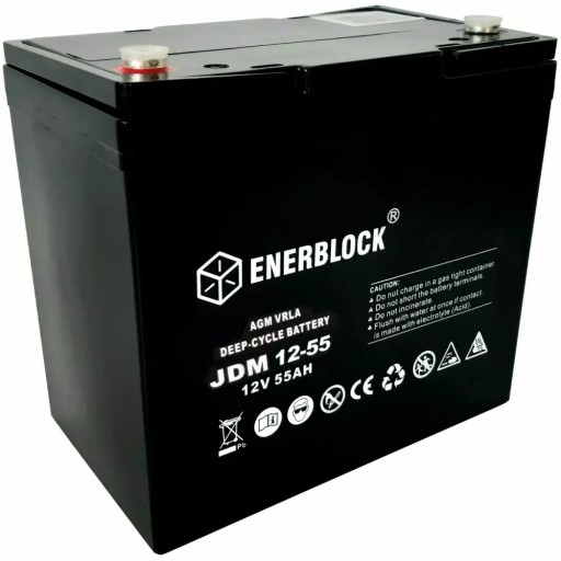 Акумулятор agm 12v 55ah enerblock необслуговуваний глибокого циклу