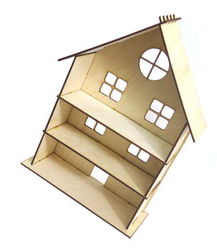 ДЕРЕВ'ЯНИЙ БУДИНОК ШАФА ПОЛИЦЯ ФАНЕРА KQ11