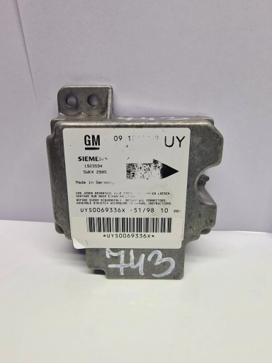 Opel Vectra B 1998 Moduly airbag powietrznych 1923594