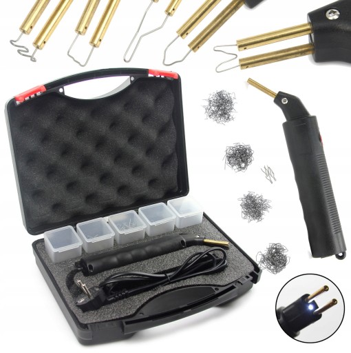 ЗВАРЮВАЛЬНИЙ АПАРАТ СТЕПЛЕР ПЛАСТИКОВИЙ РЕМОНТ СВІТЛОДІОДНИЙ СТАПЛЕР ВАлізА + СТЕПЛЕРИ