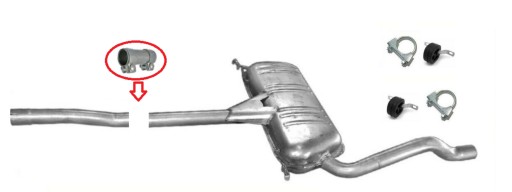 01.117 - VW PASSAT 1.9 TDI 2000-2005 ГЛУШИТЕЛЬ СРЕДНИЙ КОМПЛЕКТ