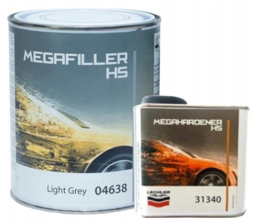 LECHLER 04638 Megafiller HS 5:1 Акриловий грунт 1л + 0,2л набір СВІТЛО-СІРИЙ