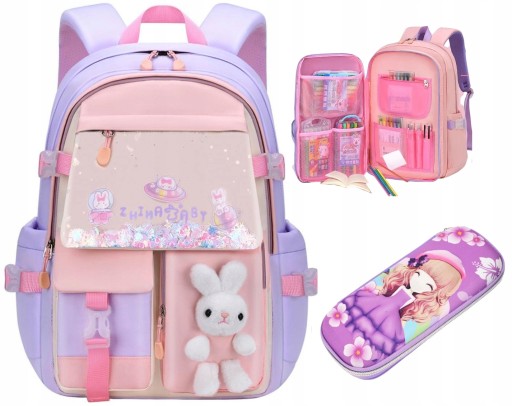 Рюкзак шкільний багатокамерний шкільний рюкзак для дітей великої місткості Відтінки рожевого