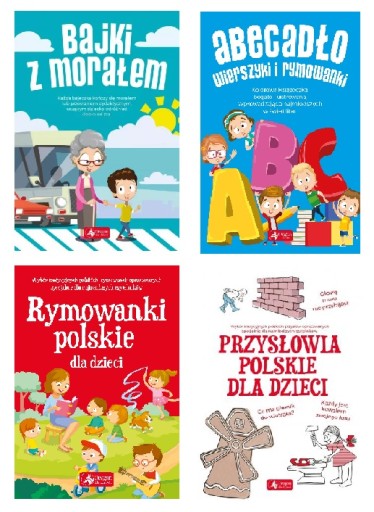 Zestaw 4 książek Bajki Rymowanki Przysłowia Wiersz