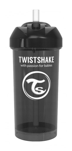 Чашка Sippy з трубочкою Twistshake 360мл чорна