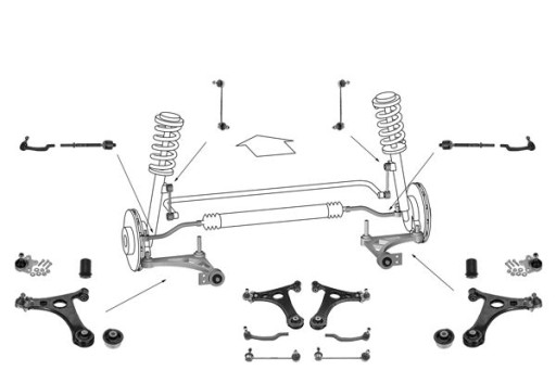 016 050 - Комплект підвіски на важелях mercedes a-class w168