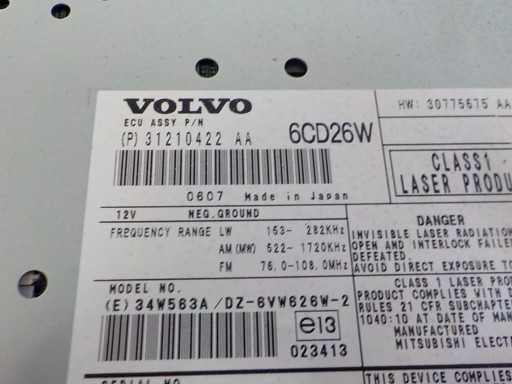 VOLVO XC90 and RADIO changer CD player 31210422