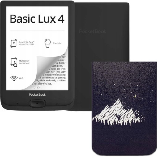 CZYTNIK E-BOOK POCKETBOOK 618 Basic 4 Sklep, GB Lux 6 Opinie, GRATIS! + ETUI - w CZARNY \